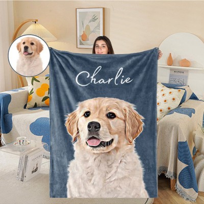 Custom Pet Blanket Using Pet Photo And Name Custom Dog Blanket Personalized Dog Blankets