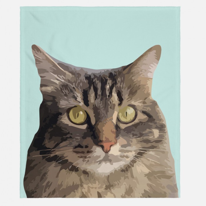 Custom Pet Fleece Blanket Personalized Dog Portrait Blanket