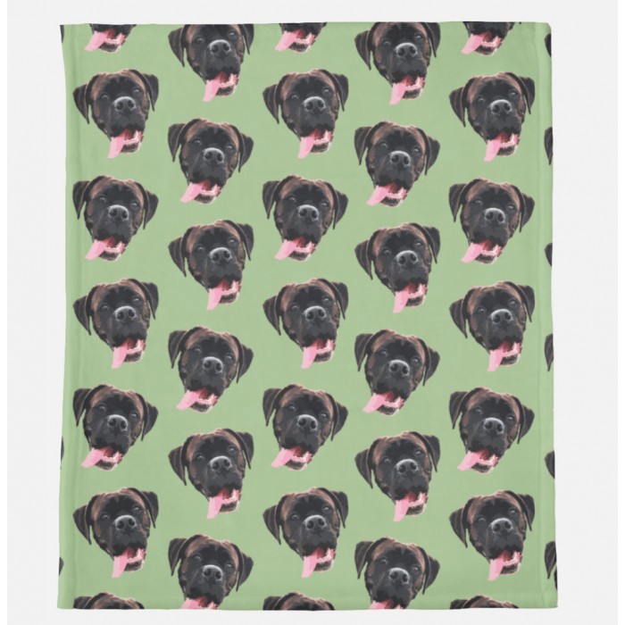 Custom Pet Fleece Blanket Personalized Dog Portrait Blanket