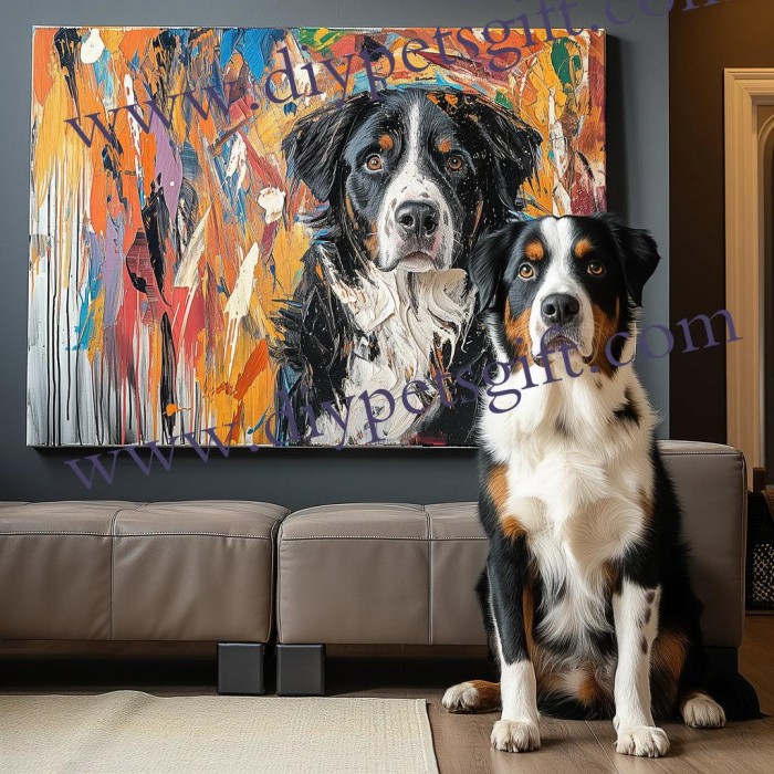 Abstract Expressionism Pet Canvas For Bedroom