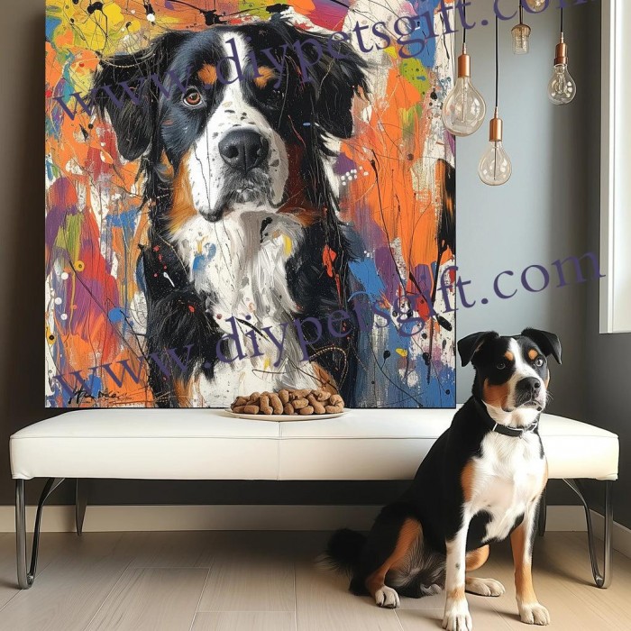 Abstract Expressionism Pet Canvas For Bedroom