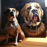 Fantasy Viking Dog Canvas Wall Art