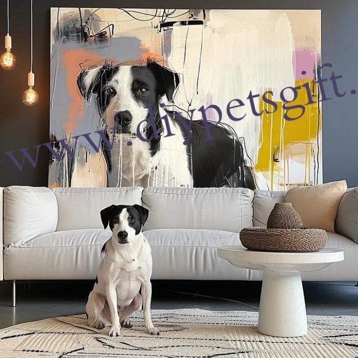 Dog Wall Art Modern Canvas