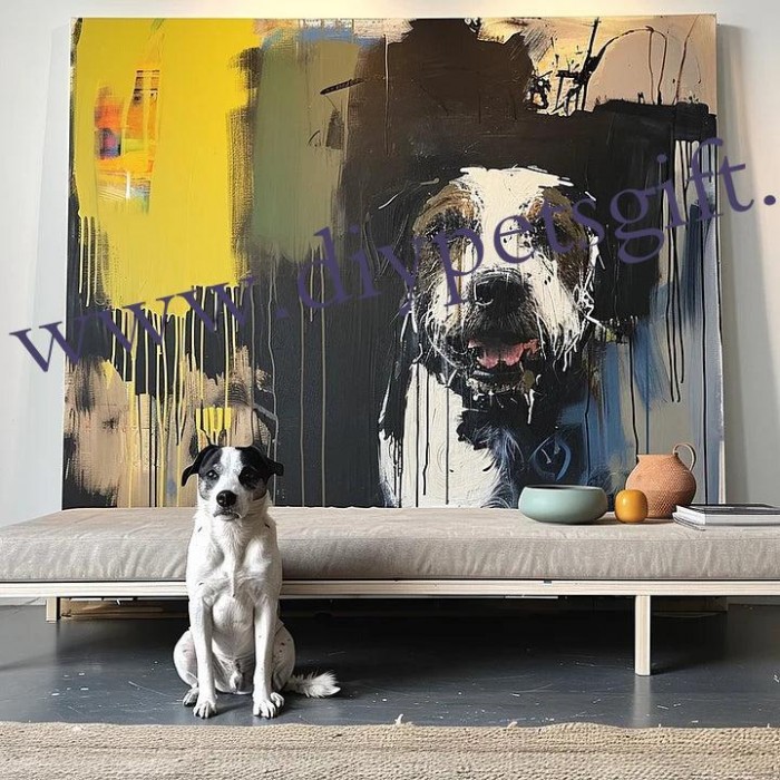 Dog Wall Art Modern Canvas