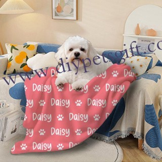 Custom Dog Puppy Blanket Cat Plush Blanket Personalized Dog Blanket With Name