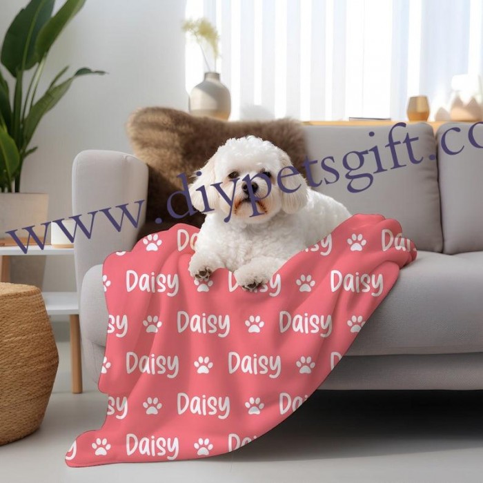Custom Dog Puppy Blanket Cat Plush Blanket Personalized Dog Blanket With Name
