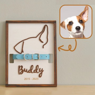 Personalized Dog Memorial Picture Frame Pet Collar Frame