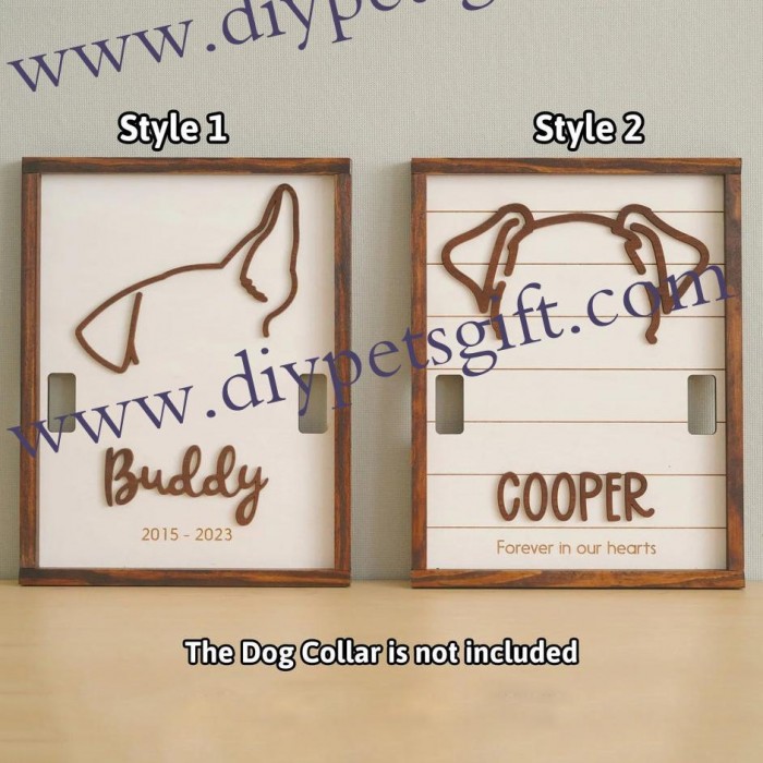 Personalized Dog Memorial Picture Frame Pet Collar Frame