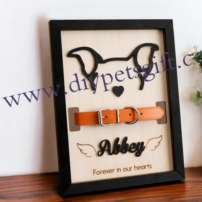 Personalized Pet Collar Frame Optional Pet Ears Memorial Dog Or Cat Lover Gifts