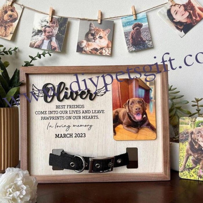 Mother's Day Gift Personalized Pet Collar Frame Custom Photos Dog Remembrance Gifts