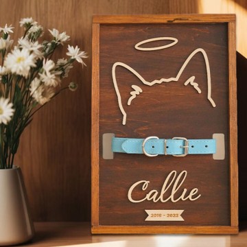 Personalized Pet Collar Photo Frame Gifts For Loss Of Dog Pet Memorial Frame