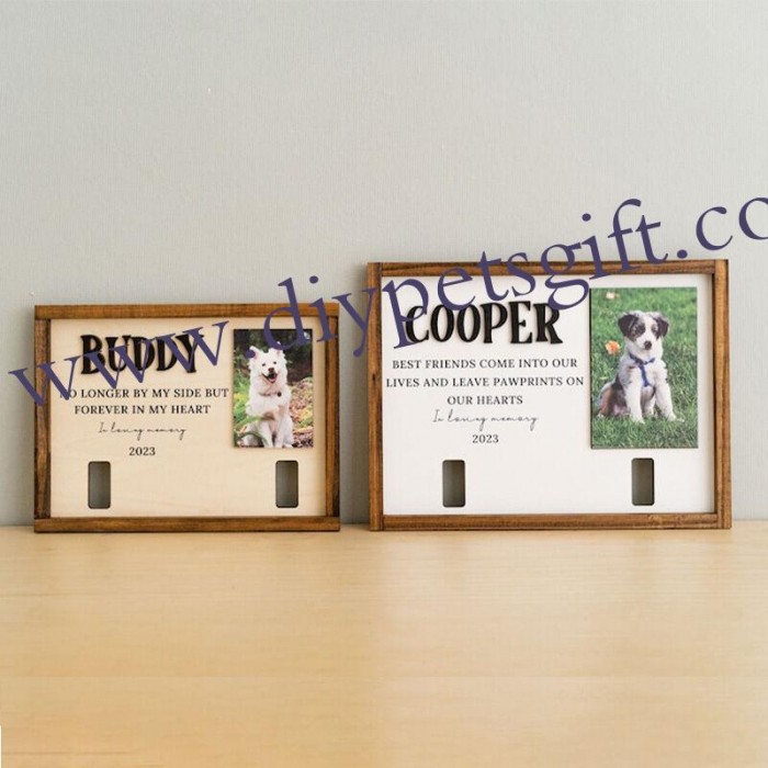 Personalized Pet Collar Photo Frame Memorial Gift For Family Or Friends