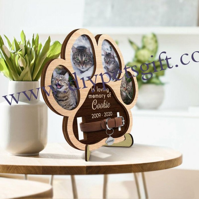 Personalized Dog Collar Frame Custom Photo Memorial Gift For Friends