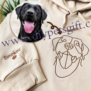 Custom Embroidered Dog Hoodie Personalised one-line Pet Embroidered Hoodie