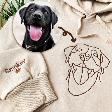 Custom Embroidered Dog Hoodie Personalised one-line Pet Embroidered Hoodie