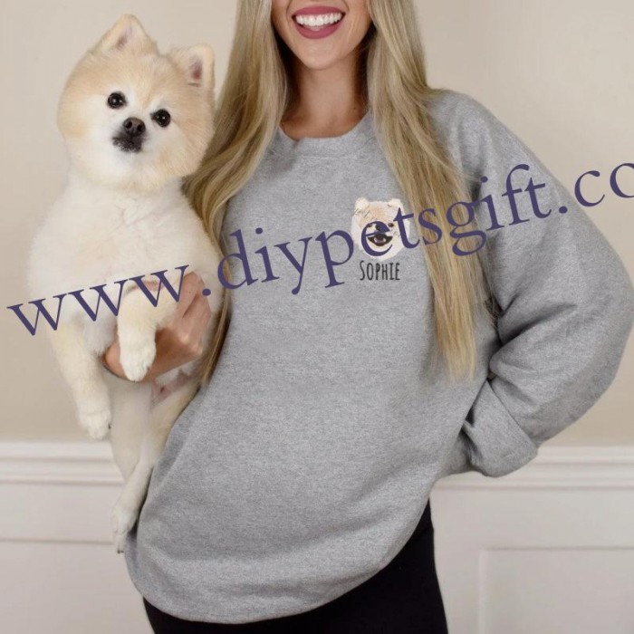 Personalized Pet Photo Embroidered Sweatshirt
