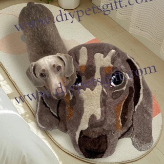 Custom Tuft Pet Rug Design Personalised Pet Dog Portrait Rug